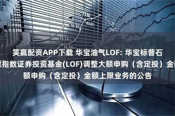 笑赢配资APP下载 华宝油气LOF: 华宝标普石油天然气上游股票指数证券投资基金(LOF)调整大额申购(含定投)金额上限业务的公告